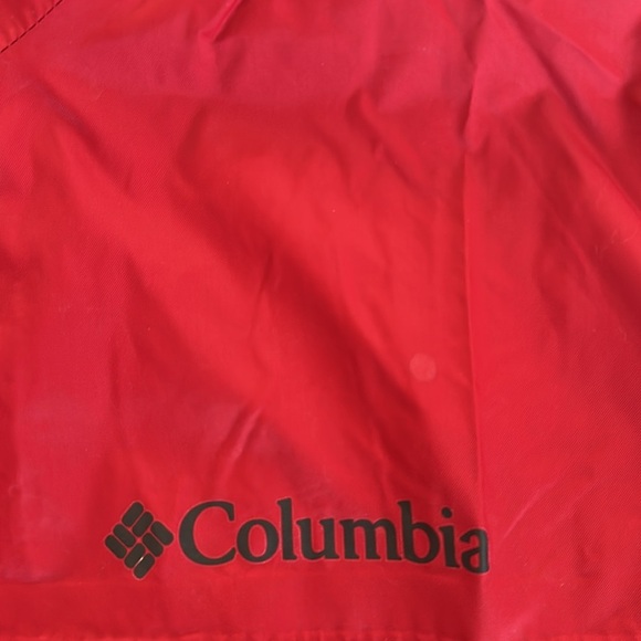 Columbia Red & Gray Rain Jacket Wind Breaker Full Zip Hooded Men’s Large - Picture 6 of 10